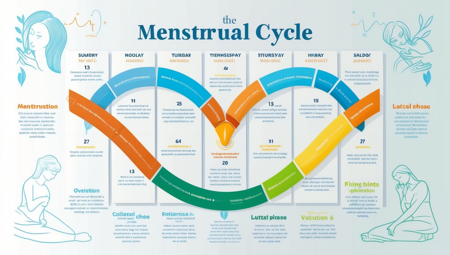 Menstruációs ciklus fázisai - oktatási infografika