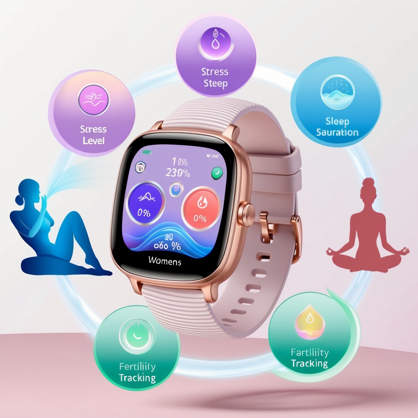 Női okosóra egészségügyi funkciók - pulzus, stressz és alváskövetés