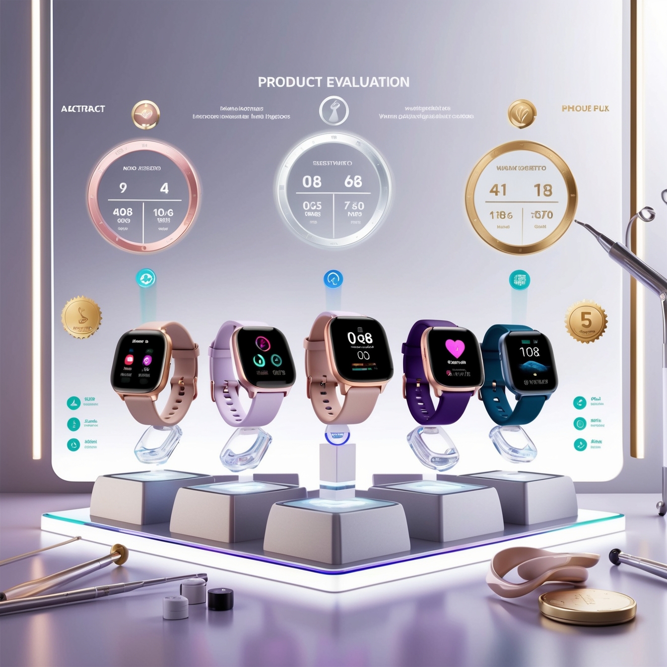 Több női okosóra egymás mellett - kiválasztási folyamat